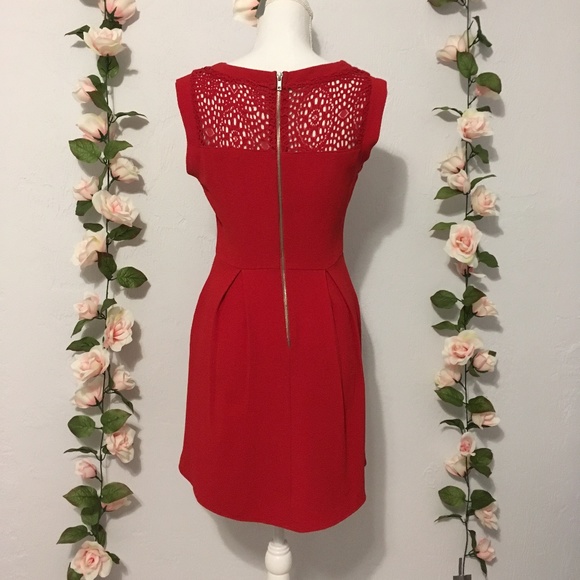 Red Lace Sleeveless Dress - Picture 3 of 7